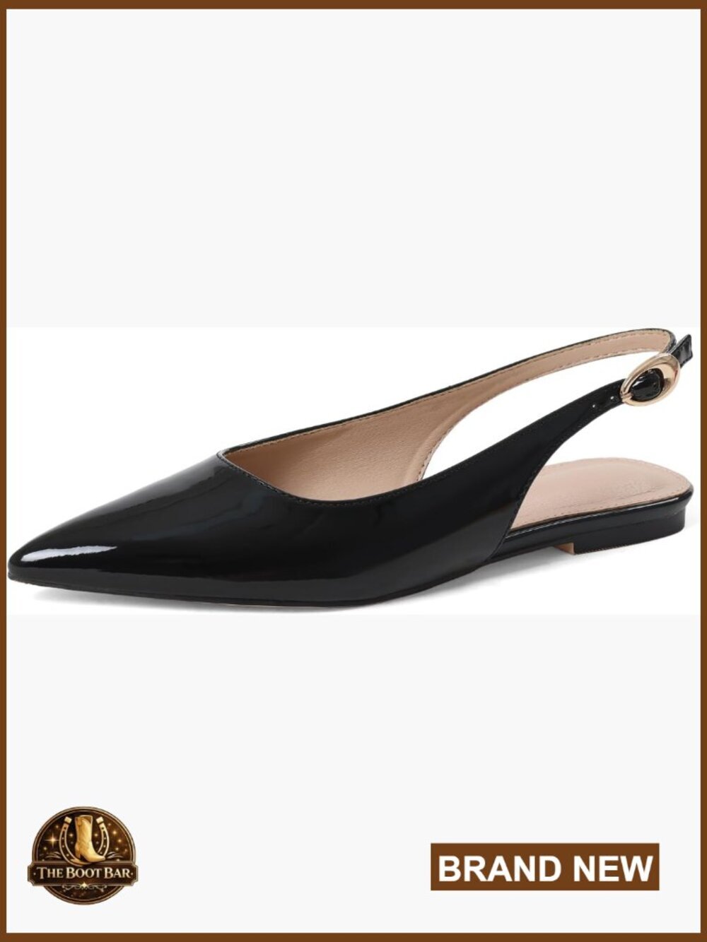 Slingback Flats for Women Pointed Toe Office Work Dressy Ballet Flats